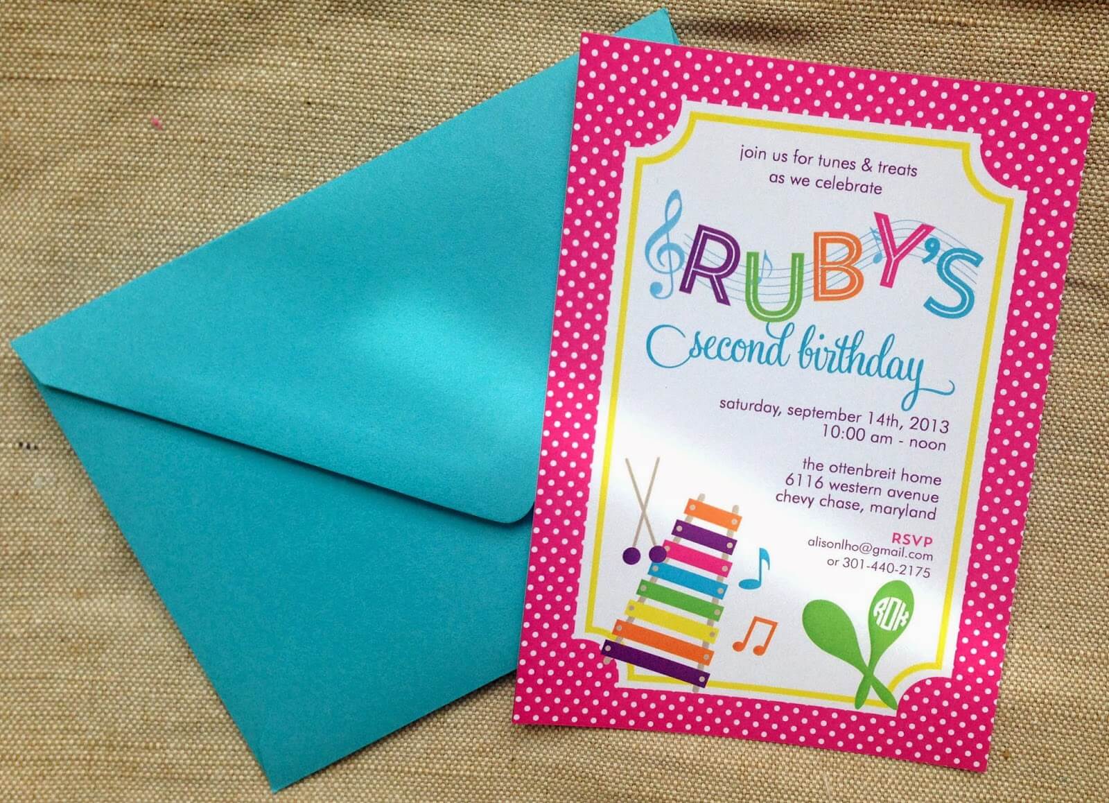 music birthday party invitations