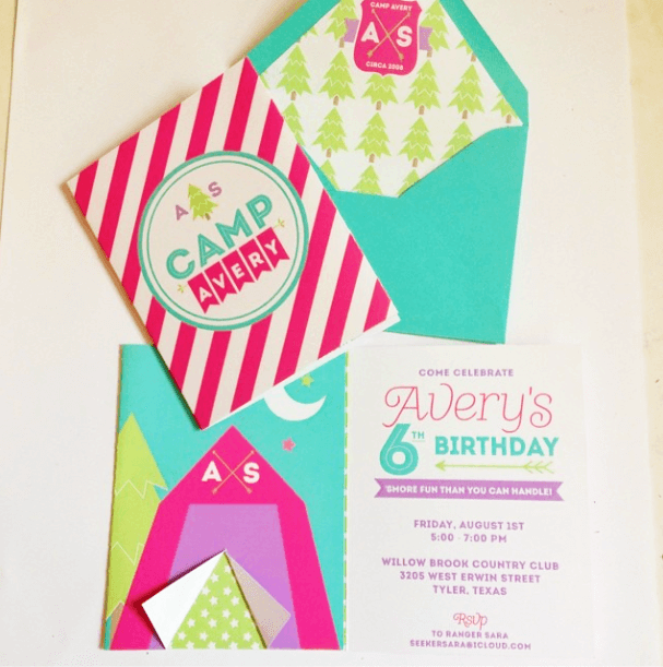 Girls Camping Birthday Party!