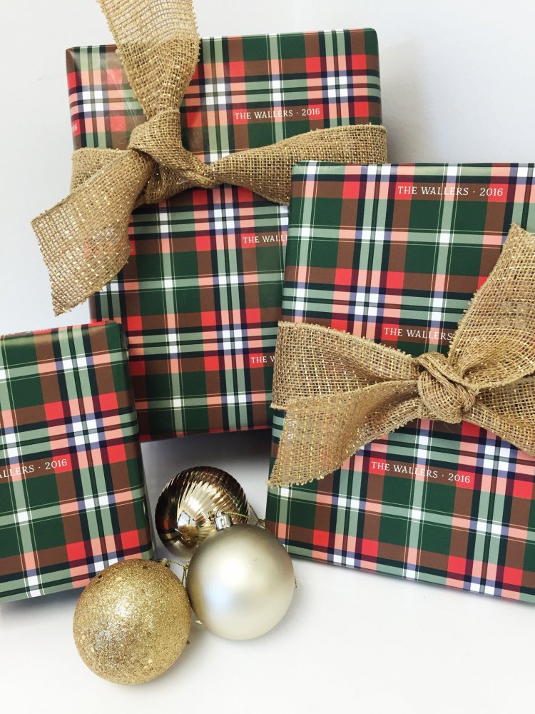 plaid gift wrap