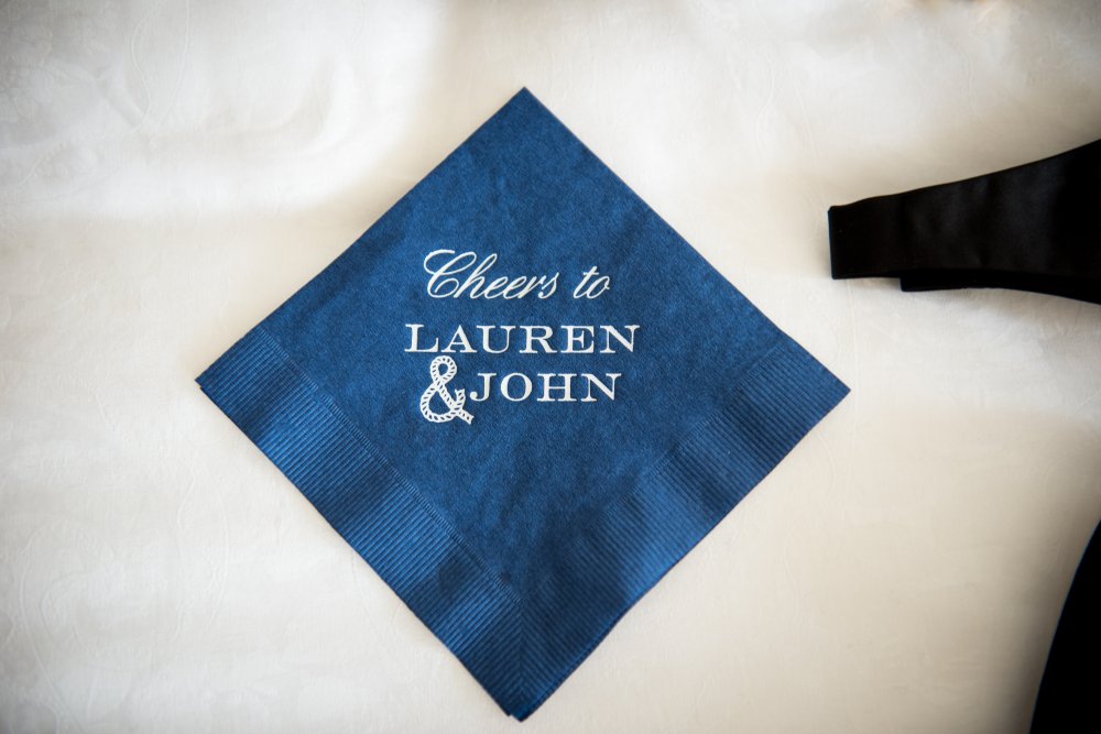 navy wedding cocktail napkins