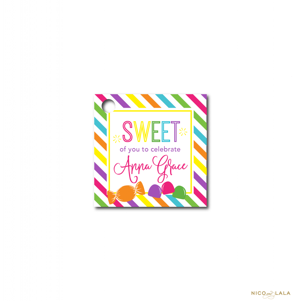 candy Land Birthday Favor Tags