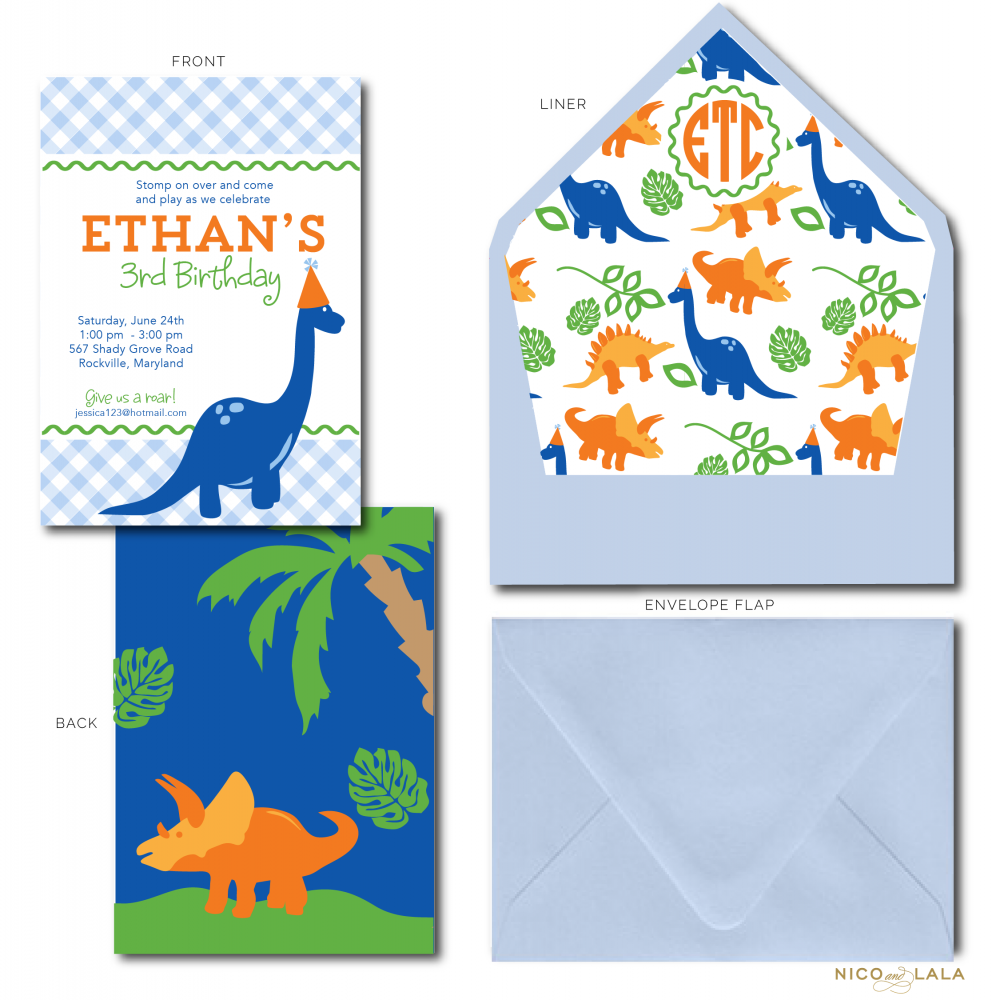 Dinosaur Birthday Invitations