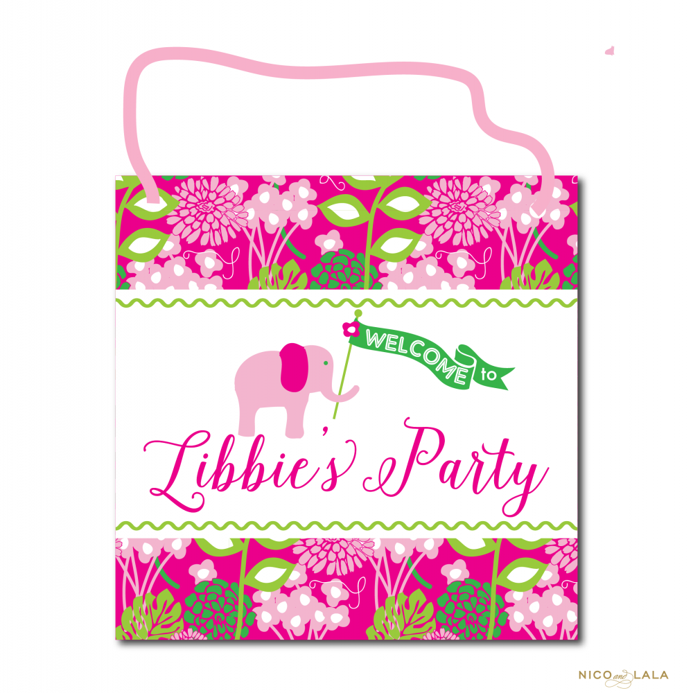 Lilly Pulitzer Themed Birthday Sign