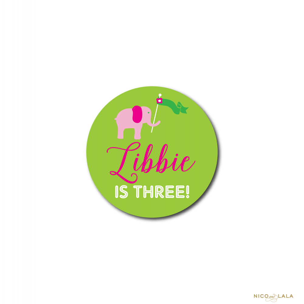 Lilly Pulitzer Birthday stickers