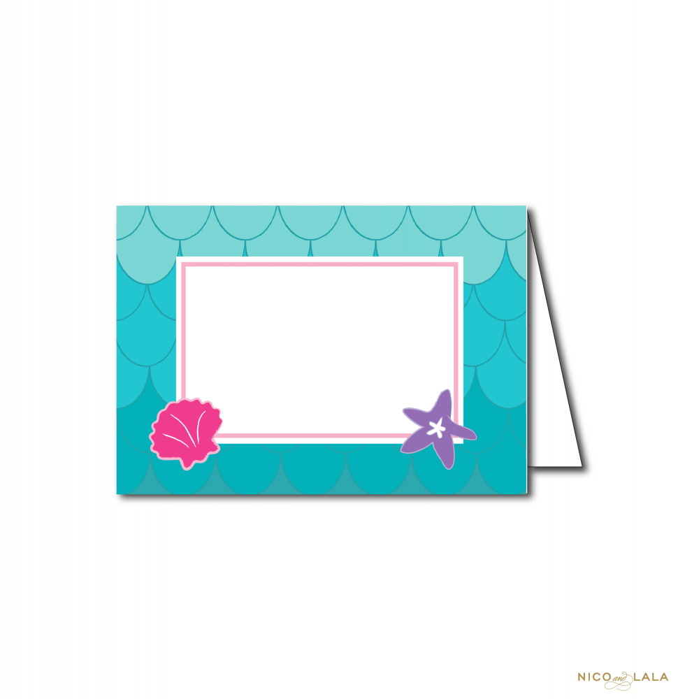 Mermaid Birthday Food Cards