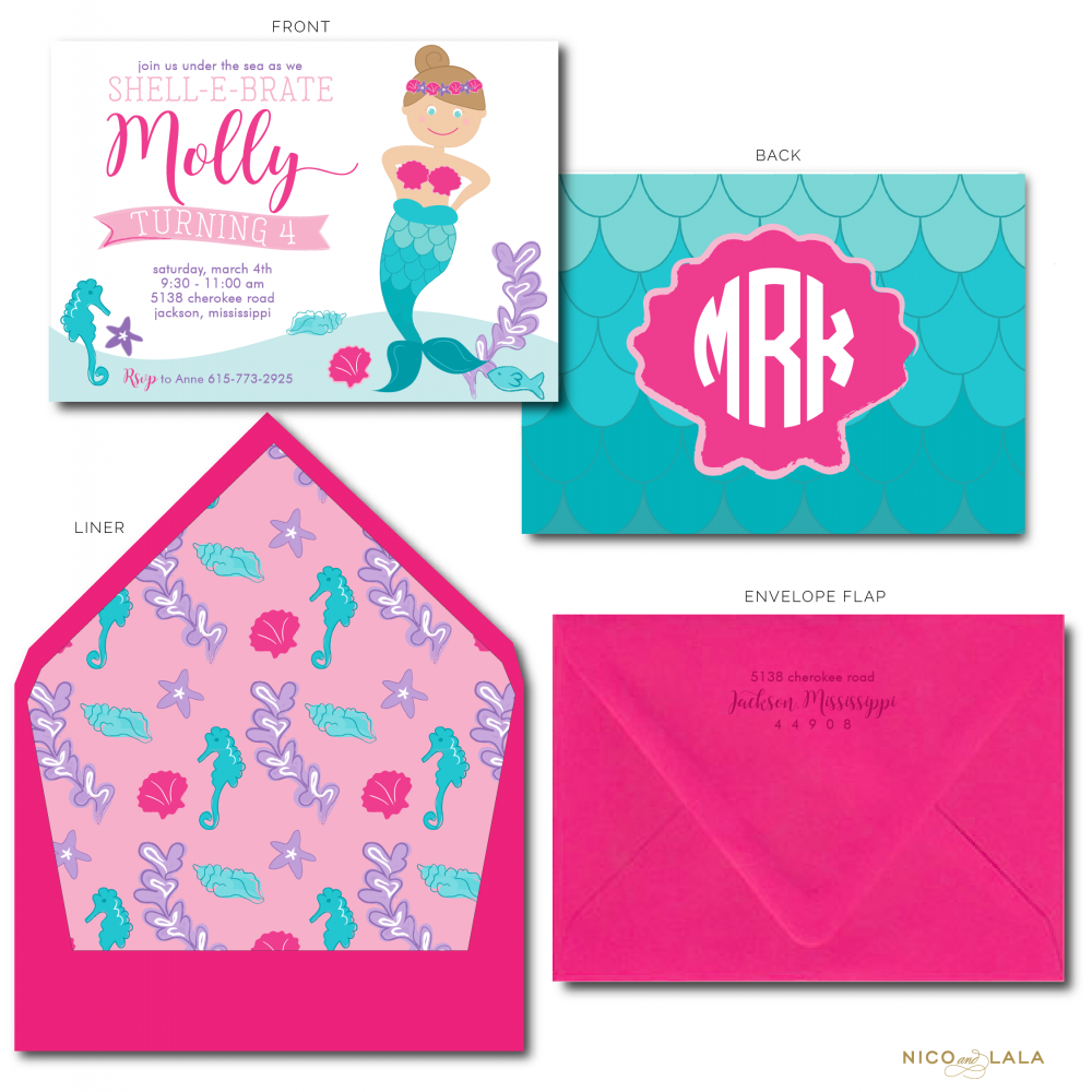 Mermaid Birthday Invitations