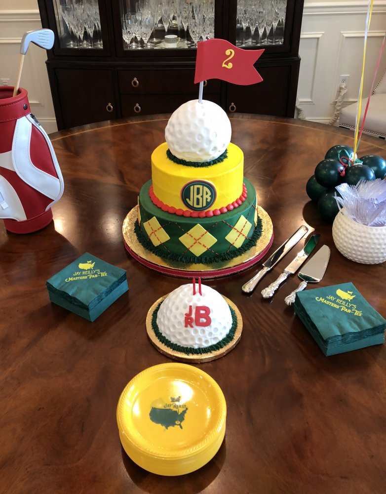 Masters birthday party cake